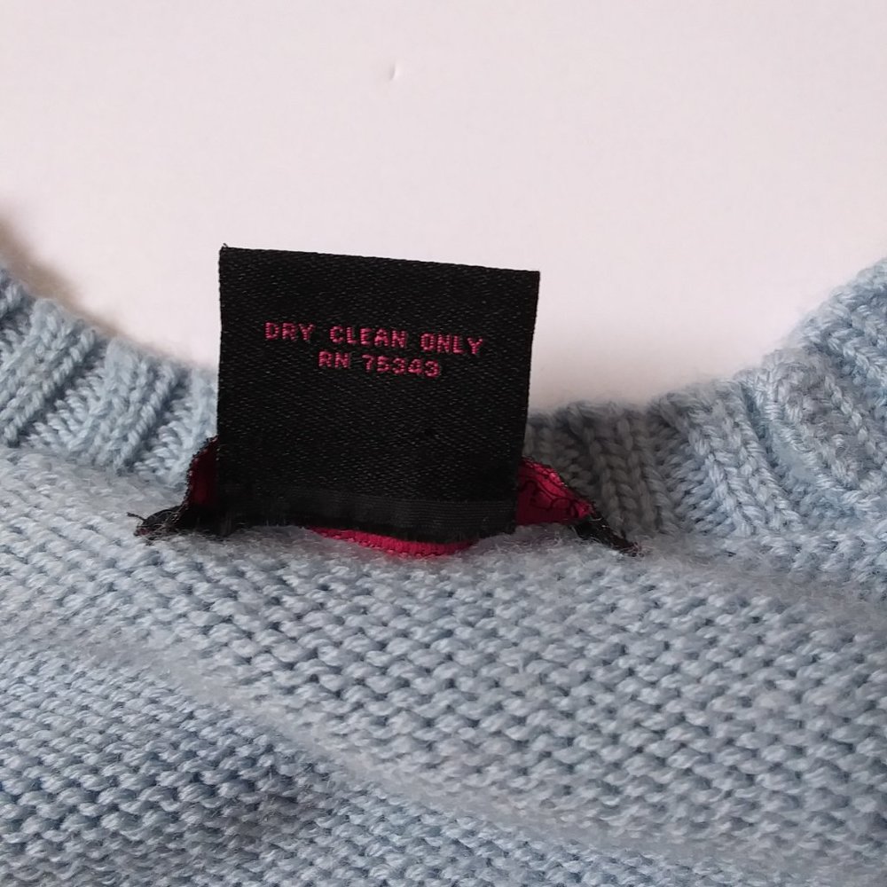 Willi Smith XL Light Blue Merino Wool Sweater - Picture 7 of 13